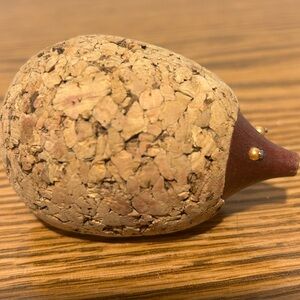 Rare  Vintage Cork Hedgehog Pincushion